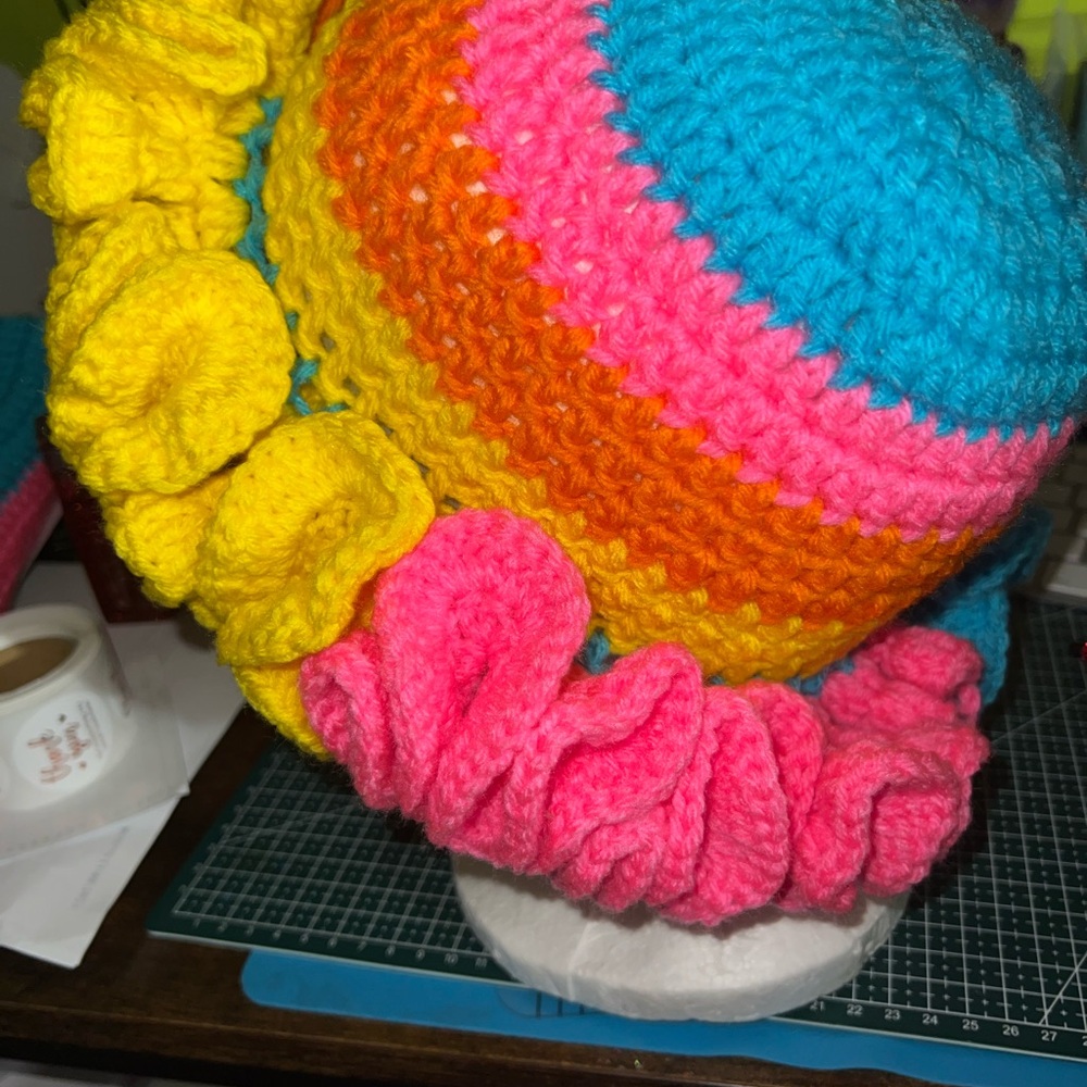 Crochet Ruffle Hat - Picture 5 of 5